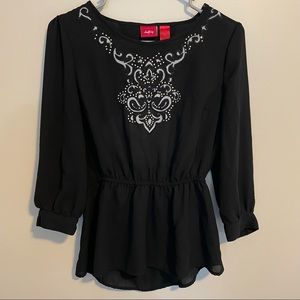 Small Black Chiffon Blouse